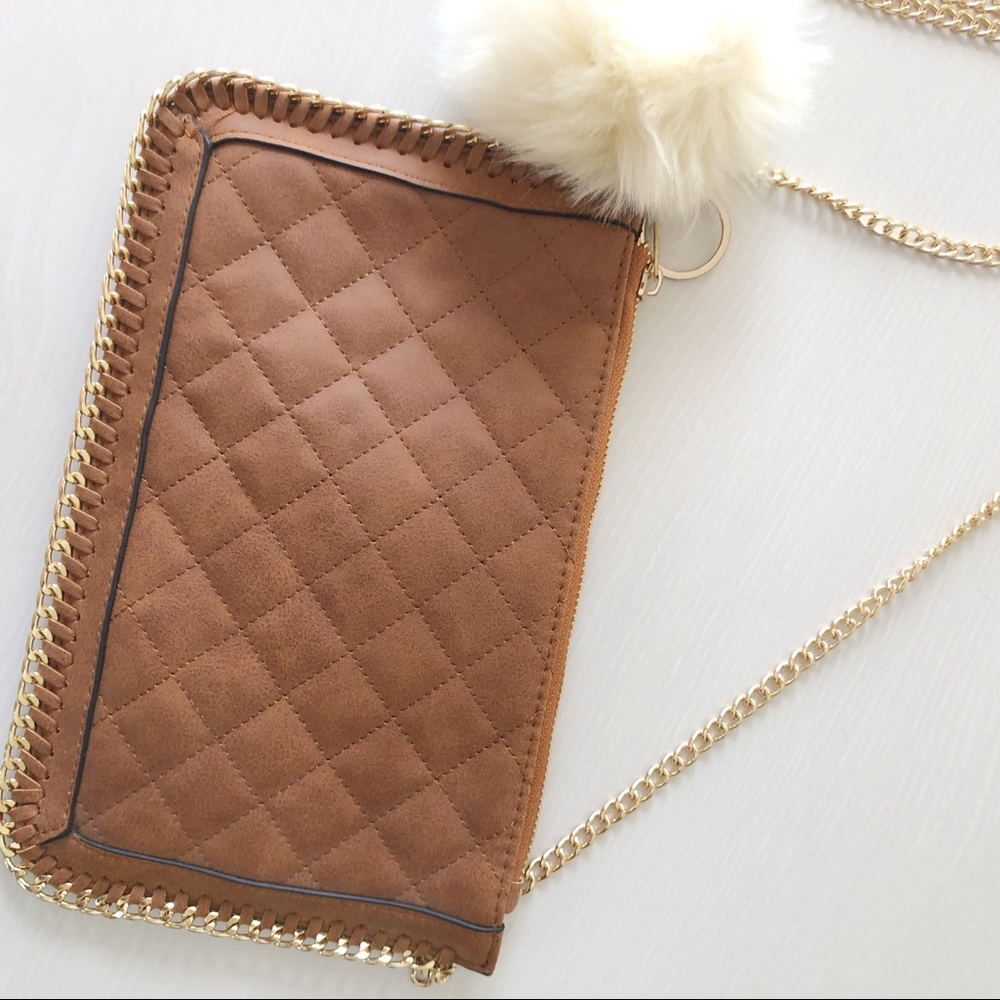 Quilted Brown Chain Bag